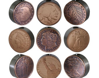 Stainless Steel Core Lanyard Bead from 1/4 oz Copper Rounds ~ 10 Designs!