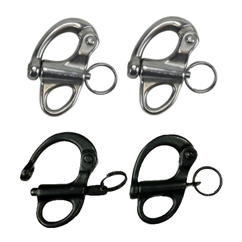 Stainless Steel Fixed Eye Snap Shackles in Black or Silver -  Canada