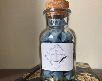 Journaling Prompt Stars For Self-Discovery (Origami Lucky Star Bottle, Self-Help, Mindfulness, Positivity, Growth, Gift, Pretty, Blue)