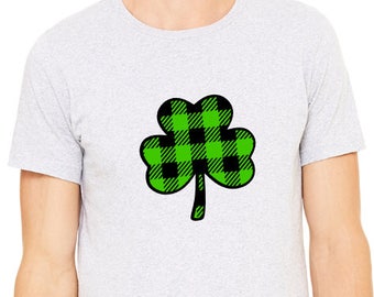 Lucky Shirt - St Patrick's Day -Shamrock Buffalo Plaid