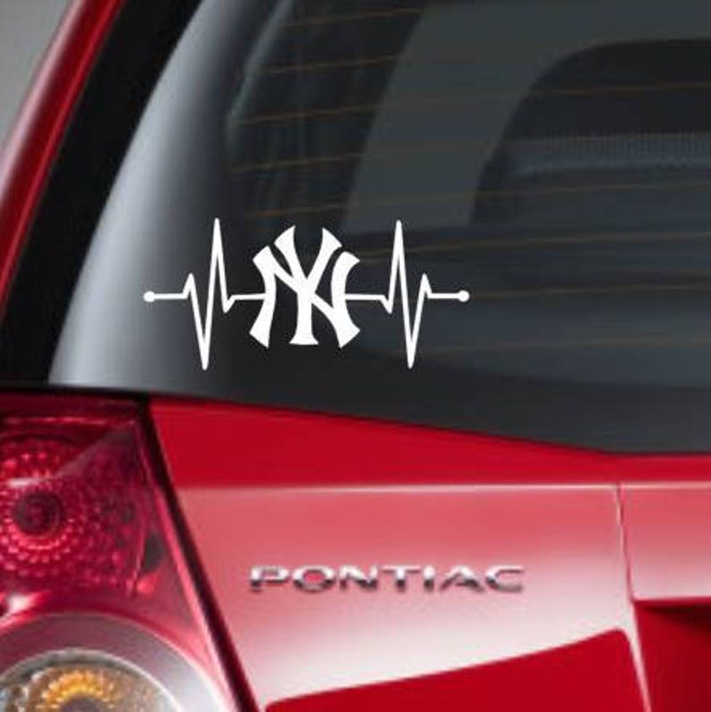 New York Yankee Heatbeat decal NYY Car Decal Yankee Car Etsy