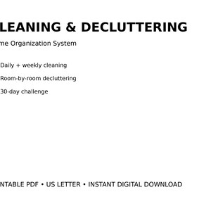 Cleaning & Decluttering Planner | Home Cleaning Checklist | 30 Day Declutter Challenge | Cleaning Schedule | Home Organization PDF