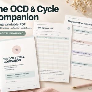 OCD & Cyclusgids: Afdrukbare cyclus-tracker en reflectiedagboek, 41 pagina's (pdf)