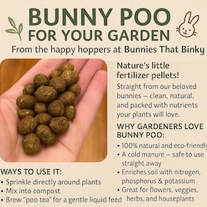 Konijnenpoepmestkorrels - 100% natuurlijke koude mest van Happy Bunnies | Perfect voor tuinen, kamerplanten en compost