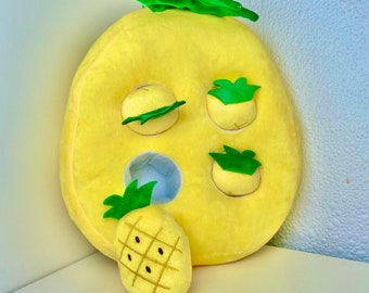 PINEAPPLE SNUFFLE FEEDER | Slow Feeder Puzzle Chew Treat Small Animal Guinea Pig Boredom Buster Toy Chew Enrichment Forage Dog Bunny Rabbit