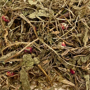 ANXIETY STRESS CALMING Forage Mix |  Chamomile Lavender Rose Echinacea Flowers Leaves Bunny Rabbit Food Small Animal Enrichment Guinea Pig