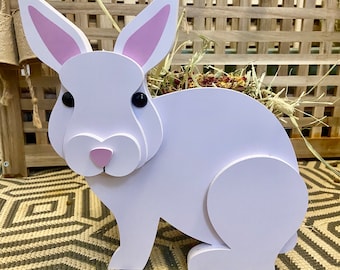 Bunny Rabbit Shaped Forage Hay Feeder Storage Flower Mix Blend Forage Treat Enrichment Small Animals Guinea Pigs Boredom Buster Food
