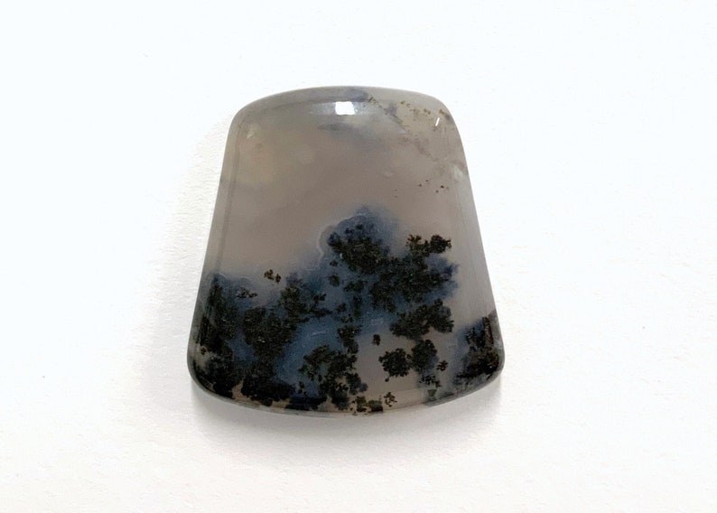 Black Plume Agate Cabochon Square 30x32 mm Cabochon
