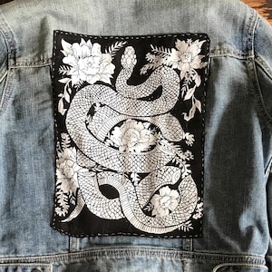 Écusson original à coudre imprimé bloc gravé à la main dans le dos par MoonGoddessMarket® backpatch | Cadeau fait main