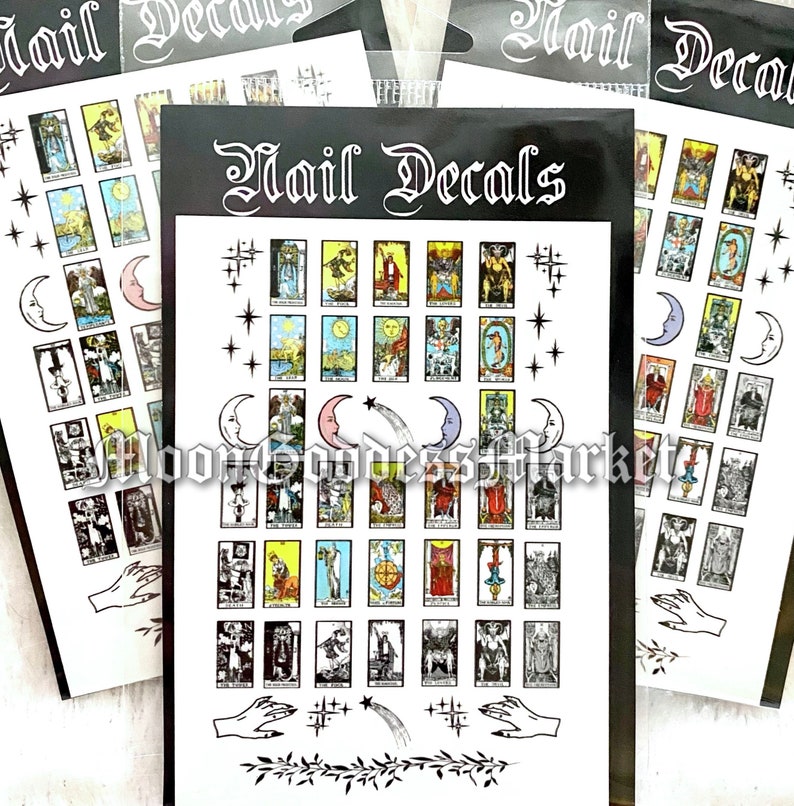 NEW & Improved TAROT CARD Nail Decals Waterslide Type Mystical Magickal Nails stickers Handmade gift Witchy stuff image 5