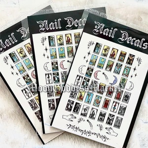 NEW & Improved TAROT CARD Nail Decals Waterslide Type Mystical Magickal Nails stickers Handmade gift Witchy stuff image 1