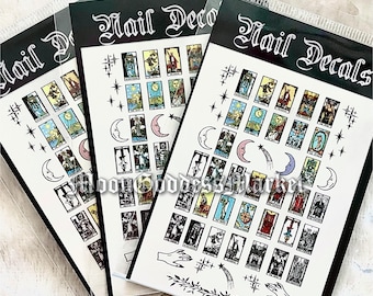 NEW & Improved! TAROT CARD Nail Decals Waterslide Type Mystical Magickal Nails stickers  | Handmade gift | Witchy stuff