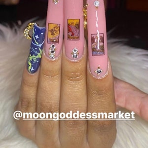 NEW & Improved TAROT CARD Nail Decals Waterslide Type Mystical Magickal Nails stickers Handmade gift Witchy stuff image 4