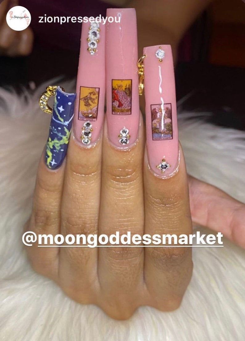NEW & Improved TAROT CARD Nail Decals Waterslide Type Mystical Magickal Nails stickers Handmade gift Witchy stuff image 4