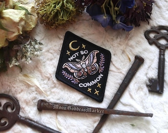 Moth Patch "Not So Common" Moon & Stars Iron-On Patch | Witchy Gift
