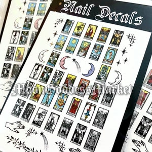 NEW & Improved TAROT CARD Nail Decals Waterslide Type Mystical Magickal Nails stickers Handmade gift Witchy stuff image 2