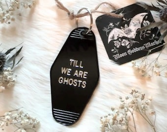 Llavero de motel hecho a mano “Hasta que seamos fantasmas”, regalo de compromiso o boda para parejas