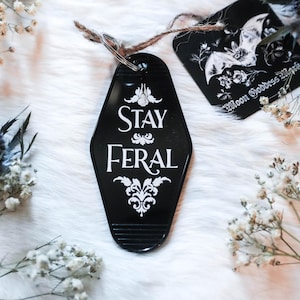 The original Stay Feral keychain Motel Hotel Keychain Goth Handmade