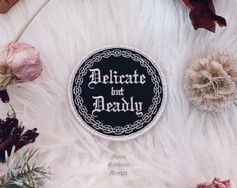 Delicate and Deadly chain 3" Iron on patch