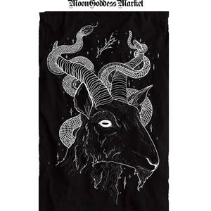 AS SEEN on Netflix&#39;s SLASHER season 3 Sew-on back patch by Moon Goddess Market Goat God Occult Snake | Handmade gift |Pagan | Artist