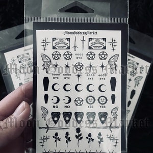 Pagan Ouija Board Witch Nail Decals Waterslide Type Mystical Magickal Nails Witchy Occult Style | Handmade gift | Witchy Stuff