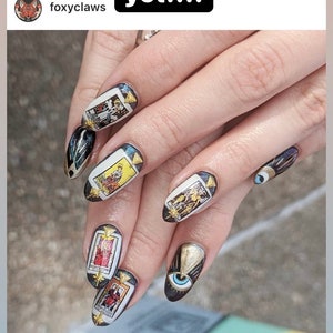 NEW & Improved TAROT CARD Nail Decals Waterslide Type Mystical Magickal Nails stickers Handmade gift Witchy stuff image 3