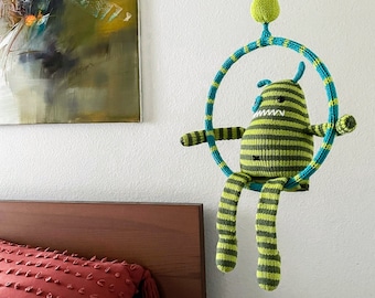 Removable Hanging Swing Monster • Handmade Knit Stuffed Monster • Room Decor