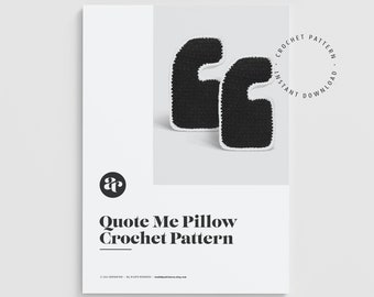 CROCHET PATTERN • Quote Me Pillow • Plushie, Pillow, Punctuation, Home Decor