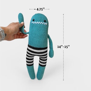 14 Tall Striped Pants Monster Handmade Knit Stuffed Monster image 2