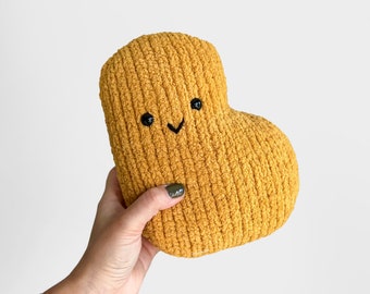 Knit Chicken Nugget • Handmade Knit Amigurumi Plushie • Ready to Ship!