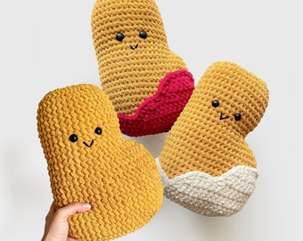 Crochet Chicken Nugget • Handmade Crochet Amigurumi Plushie • Ready to Ship!