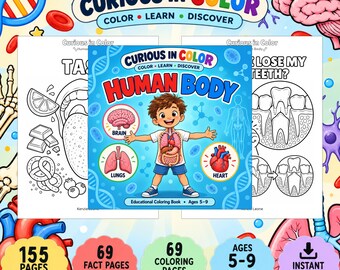 Kleurboek van het menselijk lichaam voor kinderen | Educatieve anatomie-activiteit (PDF-download)