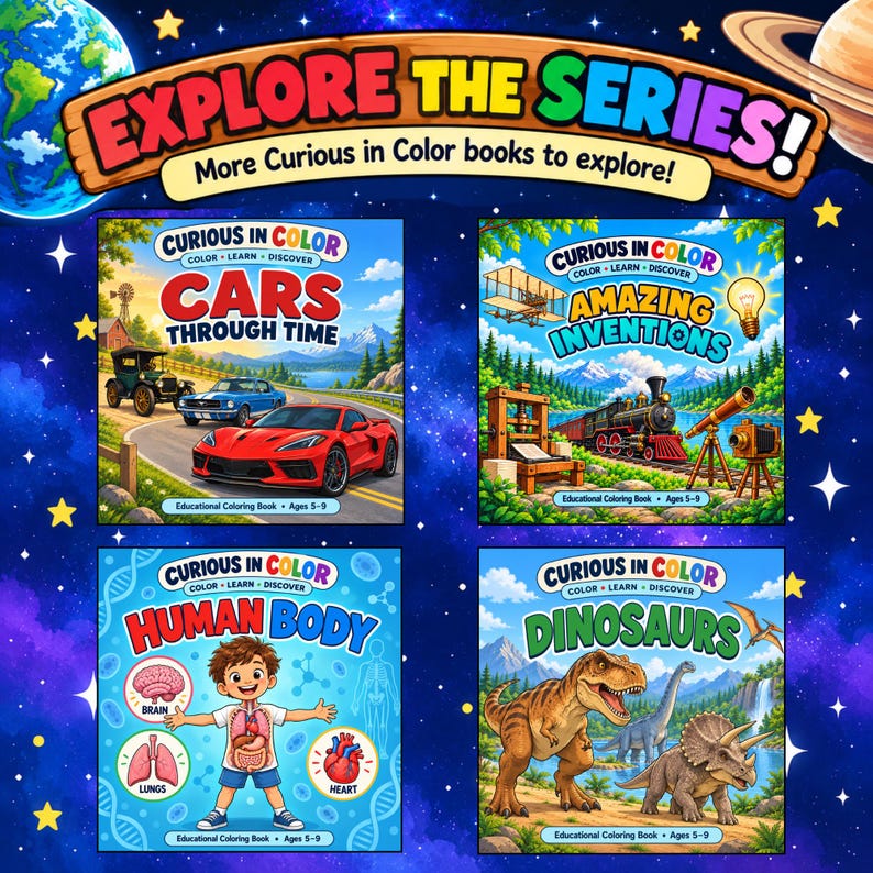 Space Coloring Book for Kids Ages 5–9 | Printable Educational Astronomy ...