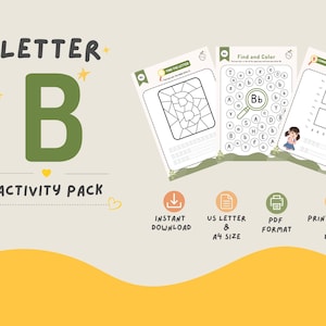 Letter B Preschool Worksheets, Printable Alphabet Tracing & Activities