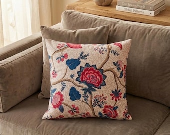 Housse de Coussin 40x40 en Tissu d'Éditeur Motifs Floraux — L’Atelier de Céline | Fait Main en France, Décoration Intérieure