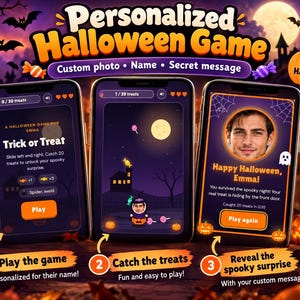 Personalized Halloween Game, Custom Photo Surprise, QR Code Gift (Digital Download)