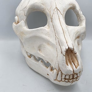 Therian Wolf Skull Mask Black / White / Luminous Resin Mask for