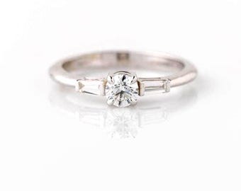 GIA Certified 0.51ctw Diamond Engagement Ring, 14K White Gold
