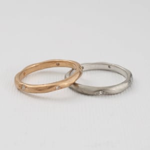 Hammered Matte Finish Eternity Ring in 14K Gold