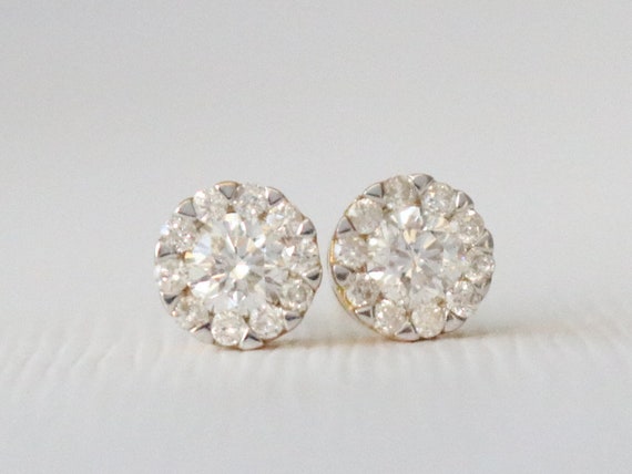 Diamond Flower Cluster Stud Earrings  Nuha Jewelers