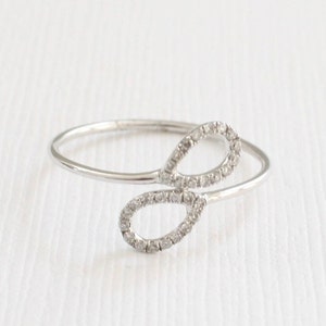 Diamond Paisley Wraparound Ring Dainty Gold Ring Everyday image 1