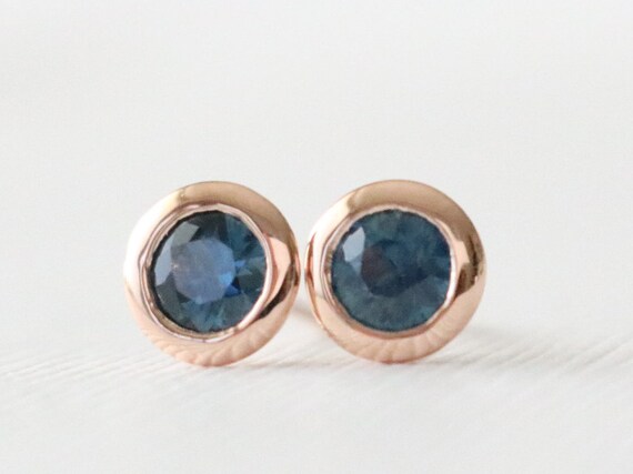 Bezel sapphire sale earrings