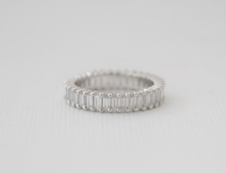 Full Eternity Baguette Moissanite Ring Moissanite Eternity Etsy