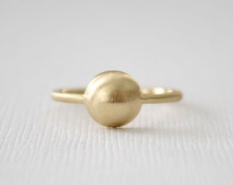Domed Signet Ring, Gold Signet Ring, Womens Signet Ring, Signet Ring For Her, Everyday Ring, Statement Ring in 14K Yellow Gold