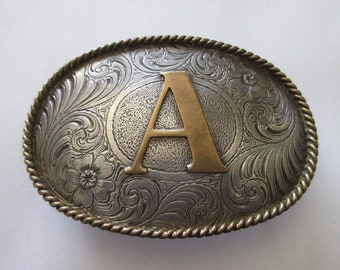 belt buckle with initials