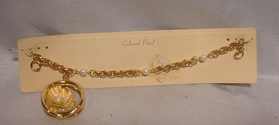 Incredible KRAMER Bracelet Gold Tone with Real Cul