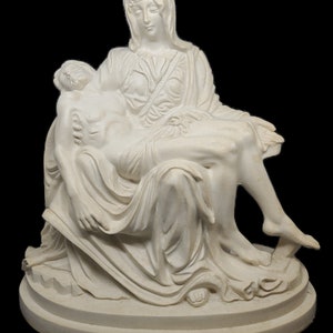 Vintage Pieta Statue 7&quot; Molded Plastic | Jesus & Mary Statuette Christian Gift Religious Souvenir Italy