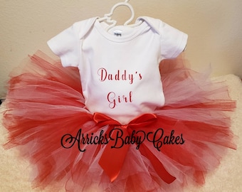 Tutu Outfit~Daddy's Girl~Baby Girl Clothing~ArricksBabyCakes~Free Shipping~Baby Shop~Baby Tutu~Size 6-12 Months~Baby Products~Baby Items