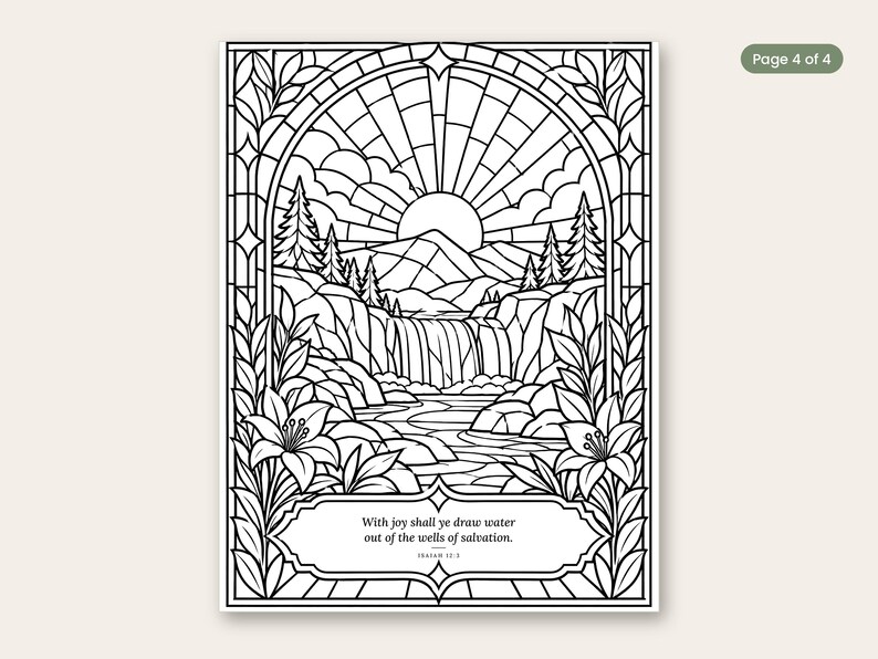 Stained Glass Bible Verse Coloring Pages for Adults | Bold Line ...