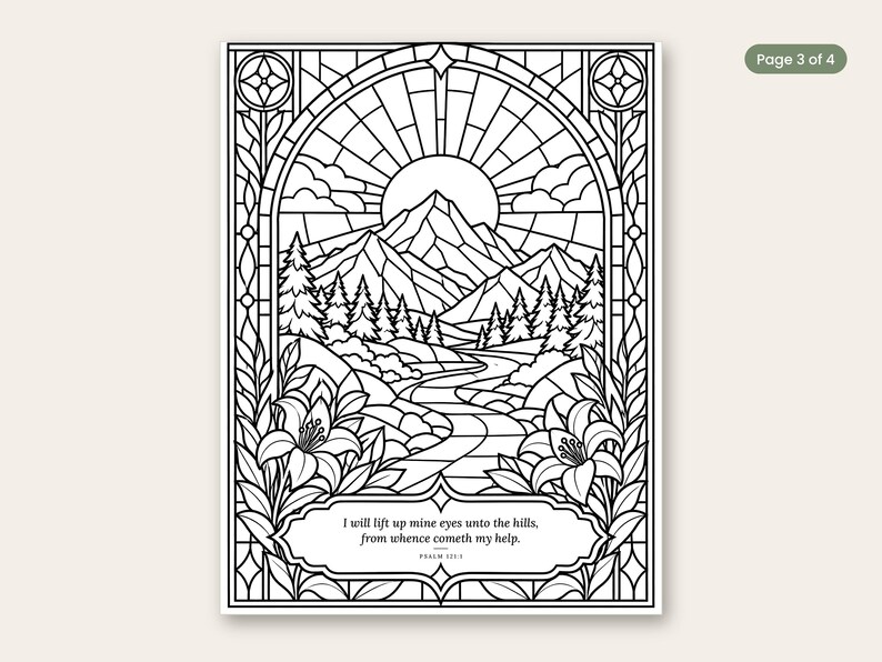 Stained Glass Bible Verse Coloring Pages for Adults | Bold Line ...